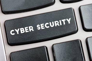 Kelime siber güvenlik ile siyah klavye