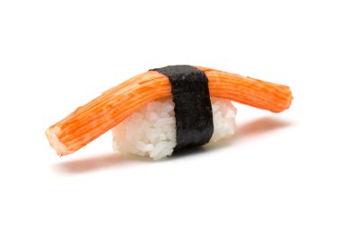 crab sushi isolated on white background clipart