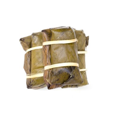 Khao Tom kızgın, Tay tatlı, yapışkan pirinç muz atmak