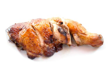 Izgara tavuk beyaz arka planda izole