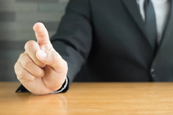 Businessman pushing on a touch screen — Stock Photo, Image