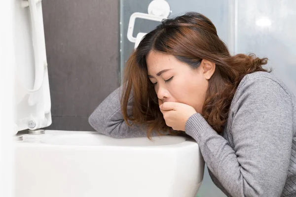 Asian woman have a morning sickness — Stock Photo, Image