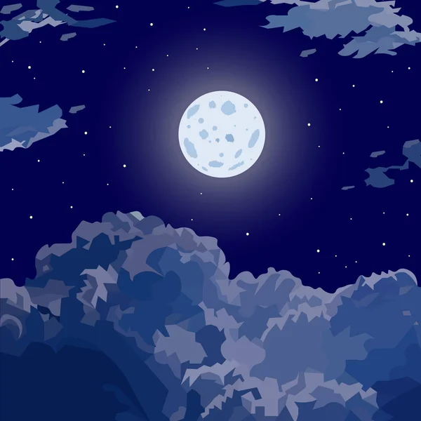 Night nature sky background with cloud and moon.