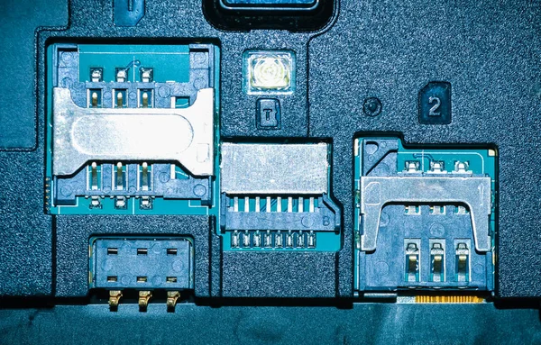 Slot for dual SIM cards. Photo Close-up