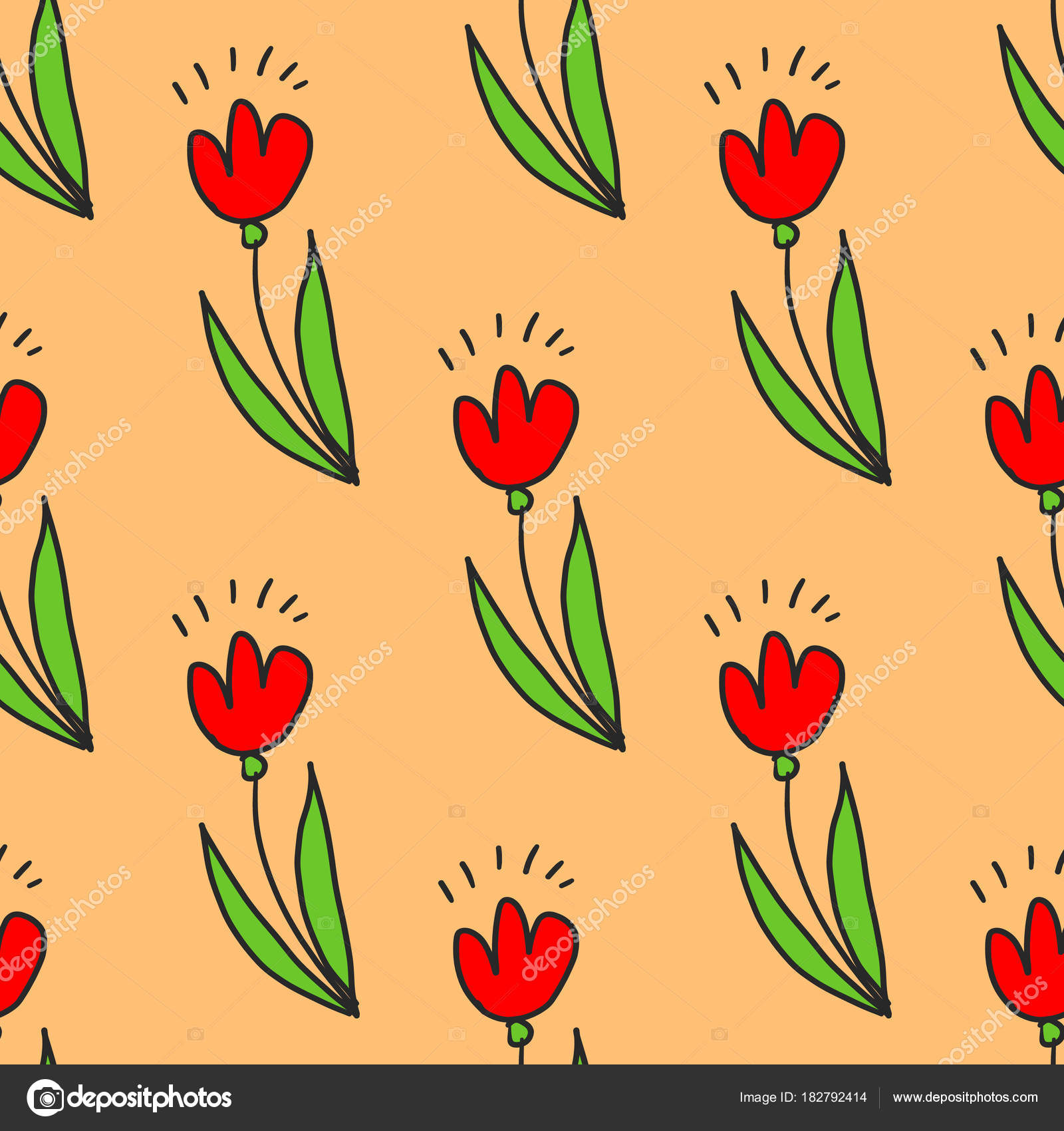 Spring Doodles Color Set Hand Draw Flowers Sun Bird