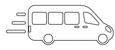 Havaalanı Servisi minibüs, servis otobüsü. düz tasarım