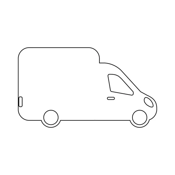 Minivan Dostawy Poczty Poczty Autobus Minibus Ikona — Wektor stockowy