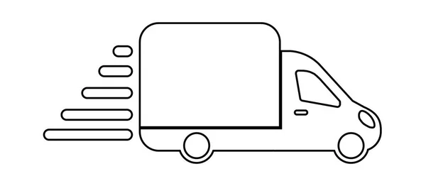 Frakt Leverans Lastbil Flat Ikonen För Appar Och Webbplatser — Stock vektor