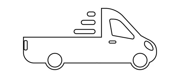 Pickup Lastbil Modern Ikon Minibuss Eller Minibuss — Stock vektor