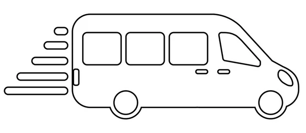 Flughafen Shuttle Minivan Shuttle Bus Flache Bauweise — Stockvektor