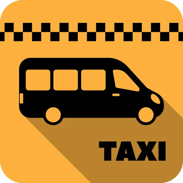 Taxi Bus Oder Taxi Van Vektor Flaches Symbol Für Apps — Stockvektor