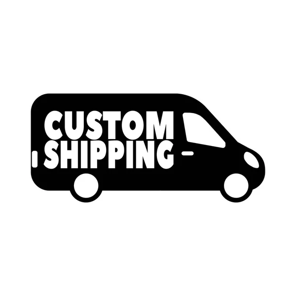 Автобус Надписью Custom Shipping Логотип Вашей Компании Бизнеса Услуги Современный — стоковый вектор