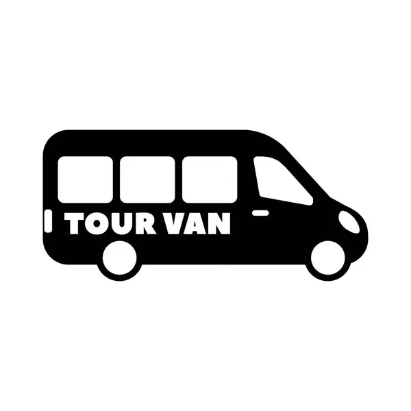 Tour Busz Vagy Utazás Van Lapos Ikon — Stock Vector
