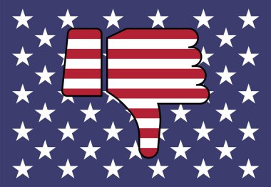 Amerika Birleşik Devletleri bayrağı başparmak aşağı vektör