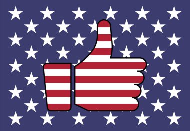 Amerika Birleşik Devletleri bayrağı başparmak yukarıya vektör