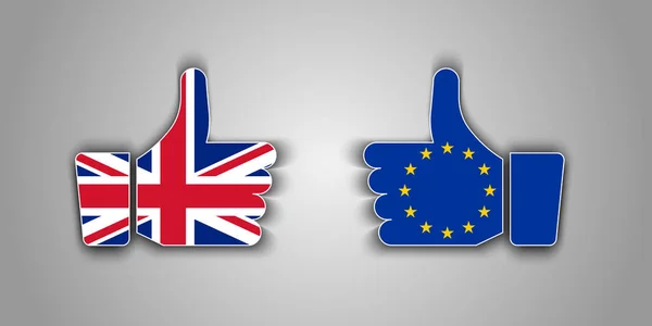 Великої Британії Прапори Непогано Векторні Іконки Тінню Символ Виходу Brexit — стоковий вектор