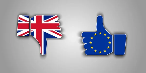 Прапор Великої Британії Несхвалення Європейський Союз Прапор Пальцями Вгору Векторні — стоковий вектор