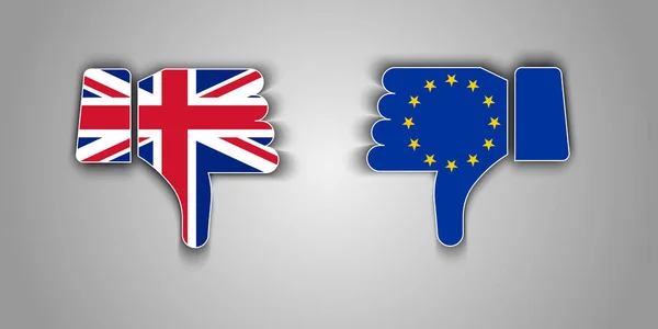 Великої Британії Прапори Несхвалення Векторні Іконки Тінню Символ Виходу Brexit — стоковий вектор