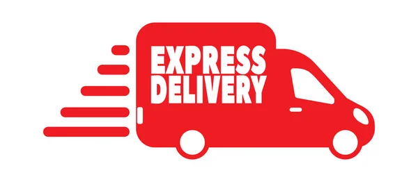 Express Delivery Bus Icon Логотип Службы Доставки Транспортным Автомобилем — стоковый вектор