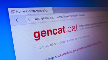 Minsk, Beyaz Rusya - 25 Nisan 2018: Resmi web sitesi Katalonya hükümet altında İspanyol otonom Katalonya politik olarak düzenlenmiştir kurum için.