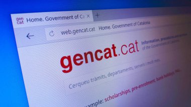 Minsk, Beyaz Rusya - 25 Nisan 2018: Resmi web sitesi Katalonya hükümet altında İspanyol otonom Katalonya politik olarak düzenlenmiştir kurum için.