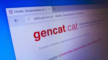 Minsk, Beyaz Rusya - 25 Nisan 2018: Resmi web sitesi Katalonya hükümet altında İspanyol otonom Katalonya politik olarak düzenlenmiştir kurum için.
