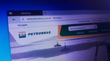 Minsk, Beyaz Rusya - 17 Nisan 2018: Petrobras, yarı kamu Brezilya çokuluslu şirket içinde petrol endüstrisi için resmi web sitesi ana sayfası 
