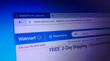 Minsk, Beyaz Rusya - 17 Nisan 2018: Walmart, bir Amerikan çokuluslu perakende şirketi için resmi web sitesi ana sayfası