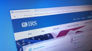 Minsk, Beyaz Rusya - 18 Nisan 2018: Internal Revenue Service (IRS), Amerika Birleşik Devletleri federal hükümet gelir hizmet için resmi web sitesi ana sayfası