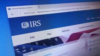Minsk, Beyaz Rusya - 18 Nisan 2018: Internal Revenue Service (IRS), Amerika Birleşik Devletleri federal hükümet gelir hizmet için resmi web sitesi ana sayfası