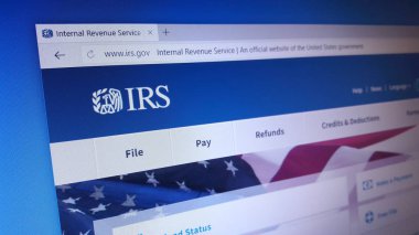 Minsk, Beyaz Rusya - 18 Nisan 2018: Internal Revenue Service (IRS), Amerika Birleşik Devletleri federal hükümet gelir hizmet için resmi web sitesi ana sayfası