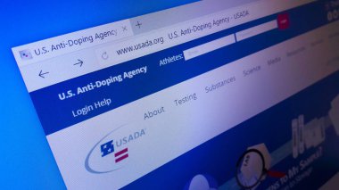Minsk, Beyaz Rusya - 27 Nisan 2018: ABD Anti-Doping Ajansı (Usada için resmi web sitesi ana sayfası).