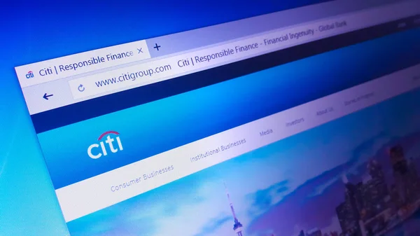 Minsk Bielorrusia Abril 2018 Página Web Oficial Citigroup Inc Citi — Foto de Stock