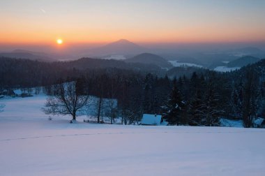 Kış panorama kar ile