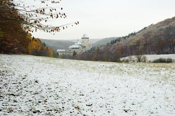 Winter Castle Karlstejn — Stock Photo, Image