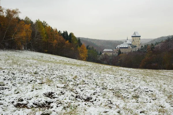 Winter Castle Karlstejn — Stock Photo, Image