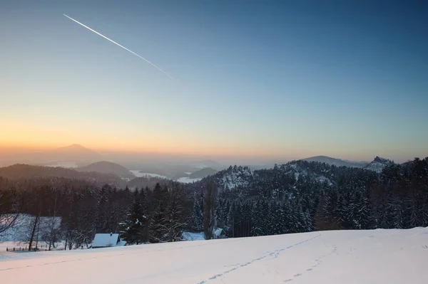 Zimowa panorama wit śnieg — Zdjęcie stockowe