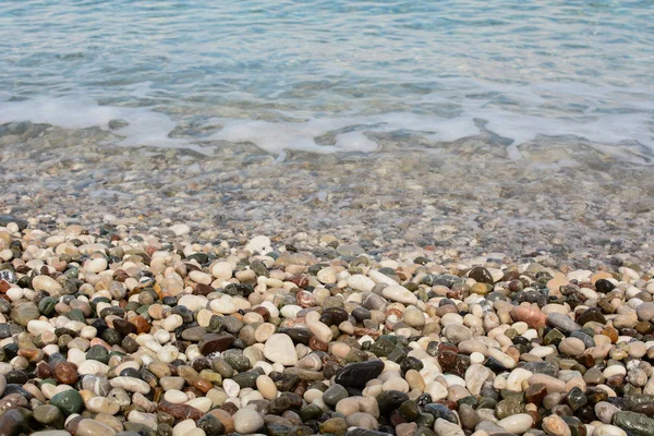 Färgglada Småsten Stranden Vid Havet — Stockfoto