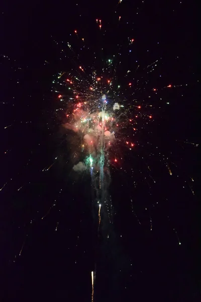 Feier Mit Feuerwerk Der Nacht — Stockfoto