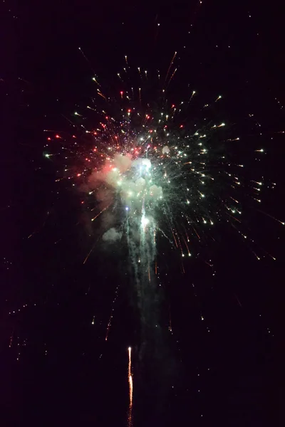 Feier Mit Feuerwerk Der Nacht — Stockfoto