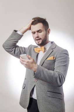 sürpriz iş adam SMS smartphone.