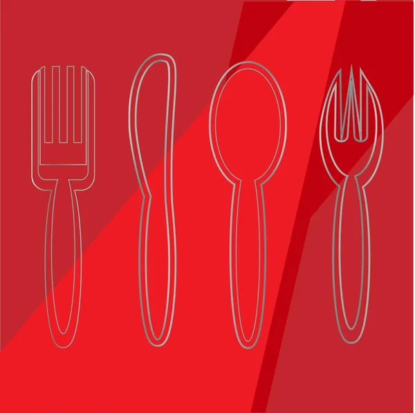 Cutlery set spoons — Stock Vector