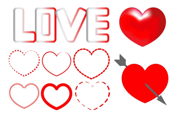 Vector hearts set. — Stock Vector