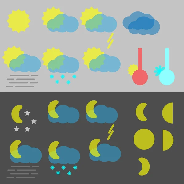 Eine Reihe von Wettersymbolen — Stockvektor