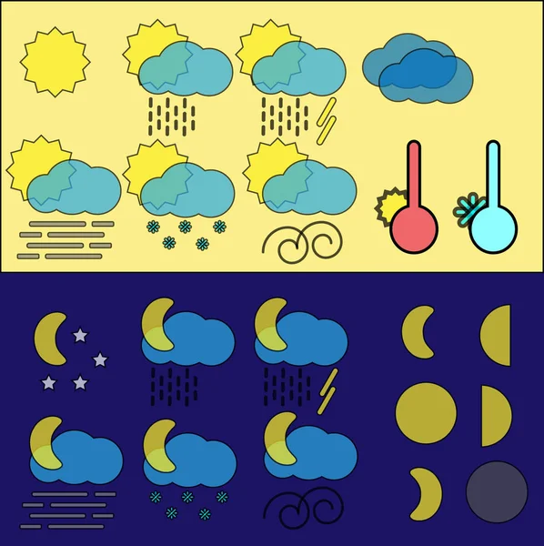 Conjunto de iconos meteorológicos — Archivo Imágenes Vectoriales