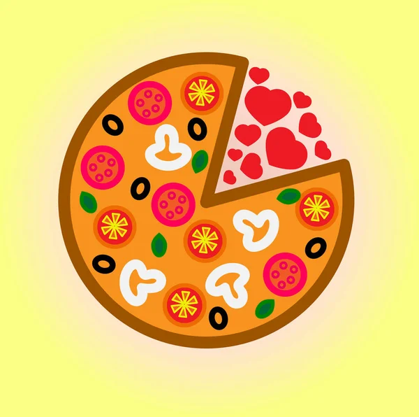 Illustration av välsmakande pizza — Stock vektor