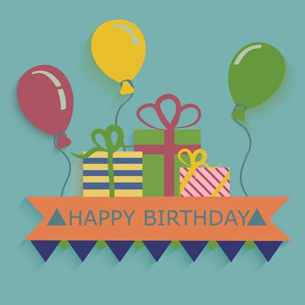 生日快乐卡设计模板气球图 — 图库矢量图片#