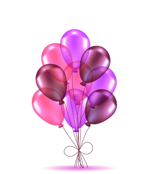 Rózsaszín ballons összetétele — Stock Vector