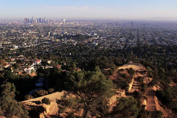 Vista Los Ángeles Desde Observatorio Griffith Antes Del Atardecer Los — Foto de Stock