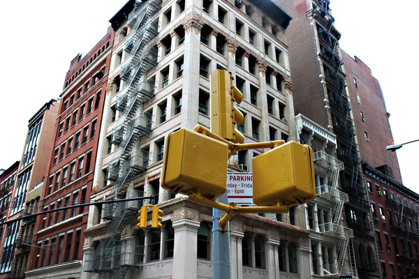 New York New York Usa September 2017 Klassisk Gul Trafikljus — Stockfoto